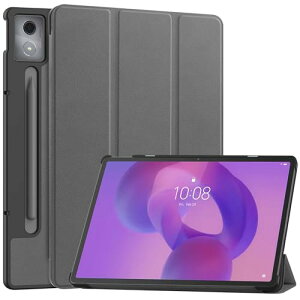 Lenovo Idea Tab Pro / Lenovo Xiaoxin Pad Pro 12.7�C���` �P�[�X �X�^���h�@�\�t�� �J�� �O�� ���^ �X�^���h�P�[�X PU���U�[ Lenovo Idea Tab Pro �J�o�[ (�O���[)