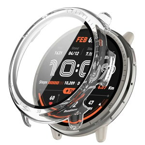 Amazfit Active 2 �P�[�X �����K���X�t�B���� �ی� �J�o�[ �d���|��PC�f�� ��̉� �ϏՌ� ���h�~ �ϐF�h�~ �S�ʃJ�o�[ �S�ʕی� �X�}�[�g�E�H�b�` Amazfit Active 2 (�N���A)