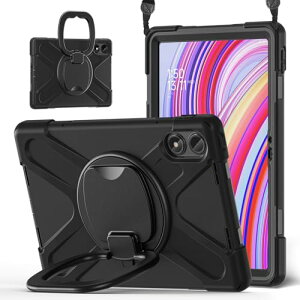 Xiaomi Redmi Pad Pro / Xiaomi Poco Pad 12.1�C���` �P�[�X �J�o�[ �ϏՌ� ��� 360�x��]�X�^���h �n���h���t�� ���F ���킢�� ������t�� ���|�� �΂ߊ|�� �����h�~ �A�E�g�h�A �q�� �d���p (�u���b�N Red