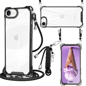 iPhone 17e / iPhone 16e �P�[�X �N���A PC �V�����_�[ �y�� �ϏՌ� �J�o�[ ���� ���^ �y�� PC�w�� + TPU�o���p�[ ��w�\�� �g�уP�[�X ��|�� ���|�� �΂߂��� �X�g���b�v ���O���\ �S�ʕی� ����