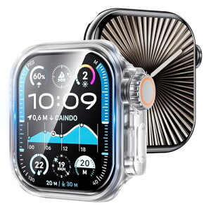 Apple Watch 10 �P�[�X 46mm �A�b�v���E�H�b�` 10 �ی�J�o�[ �K���X�t�B���� ��̌^ Apple Watch �V���[�Y 10 �ϏՌ� �S�ʕی� �����^ �����ȒP �����ߗ� �w��h�~ ���h�~ Ultra�X�^�C���݌v �N���A