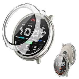 Amazfit Active 2 �P�[�X �ی� �K���X�t�B���� ��̌^ �J�o�[ �����K���X �ی�t�B���� ���^�b�`���x �h�o �����ߗ� �h�w�� �S�ʕی� �Ռ��z�� �ȈՒ��E �ی�J�o�[ Amazfit Active 2 (�N���A)