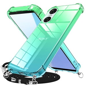 Xperia 10 VI �P�[�X �N���A �V�����_�[ �X�g���b�v �O���f�[�V�����J�o�[ �R�t�� ���|�� �΂߂��� SO-52E SOG14 XQ-ES44�P�[�X �ϏՌ� TPU �G�A�N�b�V���� ���߉\�� ���� ���^ �y�� �l�b�N�X�g���b�v