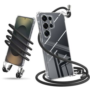 Galaxy S25 Ultra 5G �P�[�X �N���A �V�����_�[ SC-52F SCG32 �X�}�z�P�[�X �M�����N�V�[ S25 Ultra �J�o�[ ���|�� �΂߂��� �ϏՌ� �S���� TPU �y�� �R�t�� �΂߂��� �X�g���b�v�t�� �l�b�N�X�g���b�v ��