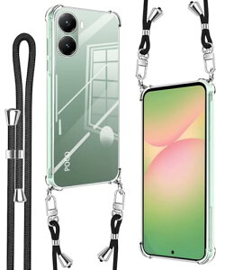 Xiaomi POCO X7 Pro �P�[�X �N���A �J�o�[ �V�����_�[�X�g���b�v �ϏՌ� ���|�� �΂߂��� ��|�� ���� TPU �X�g���b�v�t�����^ �y�� �l�b�N�X�g���b�v �����\ ���O���\ ���C�����X�[�d�Ή� 