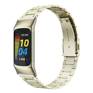 Fitbit Charge6 / Charge5 �x���g �t�B�b�g�r�b�g �`���[�W6 / �`���[�W5�ɑΉ� �X�e�����X �r�W�l�X �X�|�[�c �����x���g�j�����p �ʋC�h���h�� �����������t�� (�S�[���h)