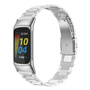 Fitbit Charge5 �o���h �X�e�����X�o���h �X�e�����X�� Fitbit Charge5�r�W�l�X�o���h �H��t�� (�V���o�[)