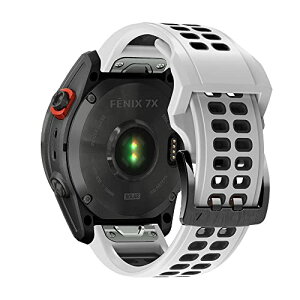 Garmin Tactix 8 51mm / Fenix 8 51 mm / Enduro 3 / Descent Mk3i / tactix 7 AMOLED / Instinct 2X �Ή� �o���h QuickFit 26mm �����x���g �T�C�Y���߉\ �V���R���� �e�͐� �R���p�`�u�� Garmin Fenix 7X Pro / 7X / Fenix 6X �o���h (