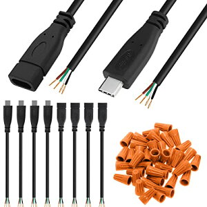 USB C �P�[�u�� �^�C�v C ���X �I�X �R�l�N�^�� 4 �s�� DIY �͂񂾕t���d���f�[�^�g���P�[�u�� USB 2.0 4 �R�A �I�[�v�� �P�[�u���[ Arduino�p �d�b 4 �y�A