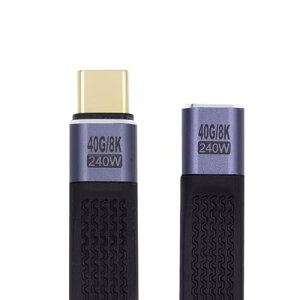 USB�P�[�u�� USB4 40Gbps �����X�g���[�g�P�[�u�� �I�X-���X �X�����t���b�g 240W�d�� 8K@60Hz�r�f�I 13cm