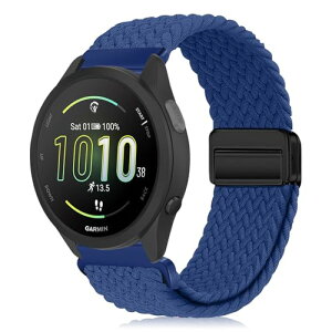 Garmin (�K�[�~��) Forerunner 570 42mm / 165 / 245 / 645 / Approach S50 / S44 / Vivoactive 6 / Vivoactive 5 / Venu Sq 2 / Venu 2 Plus 20mm �x���g �����o���h �i�C���� ���C�o�b�N�� �}�O�l�b�g���o�b�N�� �ւ��x���g �X�|�[