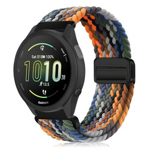 Garmin (�K�[�~��) Forerunner 570 42mm / 165 / 245 / 645 / Approach S50 / S44 / Vivoactive 6 / Vivoactive 5 / Venu Sq 2 / Venu 2 Plus 20mm �x���g �����o���h �i�C���� ���C�o�b�N�� �}�O�l�b�g���o�b�N�� �ւ��x���g �X�|�[