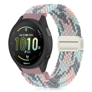 Garmin (�K�[�~��) Forerunner 570 42mm / 165 / 245 / 645 / Approach S50 / S44 / Vivoactive 6 / Vivoactive 5 / Venu Sq 2 / Venu 2 Plus 20mm �x���g �����o���h �i�C���� ���C�o�b�N�� �}�O�l�b�g���o�b�N�� �ւ��x���g �X�|�[