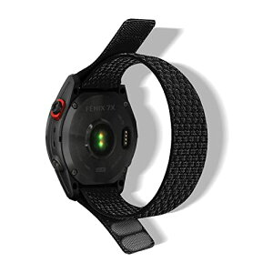 Garmin Quatix 8 51mm / Tactix 8 51 mm / Fenix 8 51 mm / Fenix 7X Pro Solar / Instinct 2X / Fenix 7X / 6X GPS / 6X Pro 26mm �x���g �i�C���� �����x���g �y�� �K�[�~�� Fenix 5x Sapphire�p�o���h (�u���b�N)