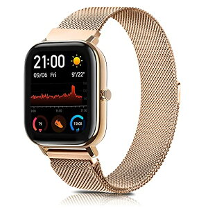 Amazfit GTS 4 Mini / GTS 4 / GTS 3 / GTS 2 Bip U Pro / Bip 3 / Bip 3 Pro �o���h 20mm �����p�x���g �X�e�����X������ ���o���h (���[�Y�S�[���h)