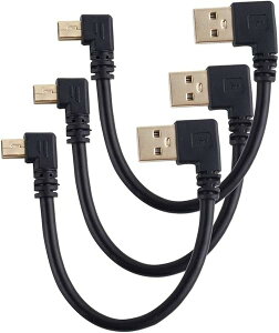 USB 2.0 �~�j�P�[�u�� 0.25m�EL USB (A) �I�X-USB (miniB) �I�X L�^ 90°�����ϊ��P�[�u�� ���b�L�t�� ����480Mbps�̃f�[�^�]���������[�h (15 cm Micro USB�P�[�u��1�p�b�N3�{) (usb mini cable 15cm 3pcs)