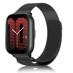 Amazfit Active 2 / Active�o���h �����o���h �X�e�����X�| ���C�t�� �X�|�[�c�o���h �}�O�l�b�g�� ������� ���߉\ �����x���g �X�g���b�v Amazfit Active 2 / Active (�u���b�N)