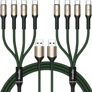 USB�}���[�d�P�[�u�� Type C �P�[�u��4in1���ϋv �ґg�i�C���� ���@�\ �[�d�P�[�u�� ypeC*4 ������ 4��̐ݔ��̓����[�d���T�|�[�g�� iPhone17 16 15 / Switch / Google Pixel / Nexus5 X6P / Samsung S8+ / note8 / Xperia,