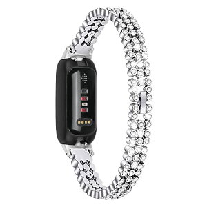 Fitbit inspire 3 �o���h ���� �X�e�����X�� �h���b�V�[�W���G���[�� �X�����u�����O�N���X�^�� ��i�ȃ_�C���� �t�B�b�g�r�b�g �C���X�p�C�A 3 ���^���o���h (�V���o�[)