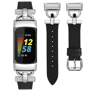 Fitbit Charge5�o���h �t�B�b�g�r�b�g �`���[�W 5�ɖ{�v ���U�[�r�W�l�X�o���h ���f�B�[�X ���������x���g Charge5�����o���h �I�V�����x���g �_�炩�� (�u���b�N�{�V���o�[