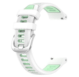 GARMIN (�K�[�~��) Venu 3 / Forerunner 265 / 255 �o���h �x���g �����o���h �V���R�� �݊��i Venu 2 / Foreathlete 745 / vivoactive 4 �ւ��o���h �����x���g 22mm �A�N�Z�T���[ (�z���C�g+�O���[��)