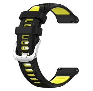 GARMIN (�K�[�~��) Venu 3 / Forerunner 265 / 255 �o���h �x���g �����o���h �V���R�� �݊��i Venu 2 / Foreathlete 745 / vivoactive 4 �ւ��o���h �����x���g 22mm �A�N�Z�T���[ (�u���b�N+���C���O���[��)