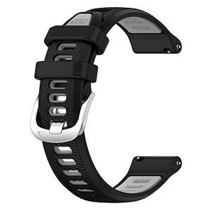 GARMIN (�K�[�~��) Venu 3 / Forerunner 265 / 255 �o���h �x���g �����o���h �V���R�� �݊��i Venu 2 / Foreathlete 745 / vivoactive 4 �ւ��o���h �����x���g 22mm �A�N�Z�T���[ (�u���b�N+�O���[)