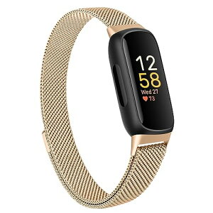 Fitbit Inspire3 �o���h �����o���h �����x���g �X�e�����X �����x���g �������� �j�����p �}�O�l�b�g ���ߋ� ���b�V�� �ʋC (���[�Y�S�[���h)