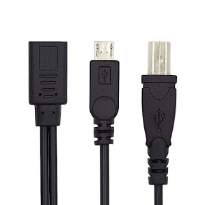 Type C �P�[�u�� USB-C ���X - Micro USB �I�X & USB2.0 �W�� Type-B �X�v���b�^�[�����[�d�P�[�u��