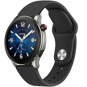 Amazfit GTR 47mm / GTR 2 / GTR 2e / GTR 3 / GTR3 Pro / GTR 4 / Stratos 3 / Stratos 2 22mm �o���h �V���R�� �����x���g �_�炩�� �V���R���o���h ���߉\ (�u���b�N)