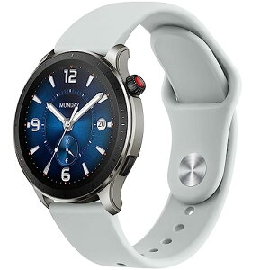 Amazfit GTR 47mm / GTR 2 / GTR 2e / GTR 3 / GTR3 Pro / GTR 4 / Stratos 3 / Stratos 2 22mm �o���h �V���R�� �����x���g �_�炩�� �V���R���o���h ���߉\ (�O���[)