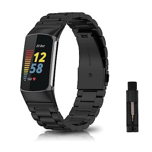 Fitbit Charge 6 / Fitbit Charge 5 �o���h �X�e�����X�� �T�C�Y���߉\ �����H��t�� �X�g���b�v �r�W�l�X�� ���ɂ₳���� �����Y�����f�B�[�X�p �x���g �ւ��x���g �R���p�`�u�� Fitbit Charge 6 / Fitbit 