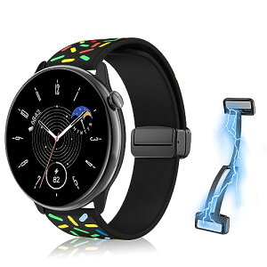 Amazfit Active 2 / 2 Square / Active / GTS 4 3 2 1 Mini / GTR Mini / GTS 4 3 2 1 �o���h 20mm �}�O�l�b�g�t�� �����ȒP �_�炩�� �X�g���b�v �X�|�[�c �ւ��x���g Amazfit Bip 3 / 3 Pro / U Pro / Lite (�u���b�N���C���{�[)