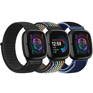 Fitbit Versa 4 / Sense 2 / Versa 3 / Sense �x���g �i�C���� �����p �o���h ���f�B�[�X �����Y �\�t�g �ʋC�� �X�g���b�v �X�|�[�c �\�� ���[�v �����p���X�g�o���h