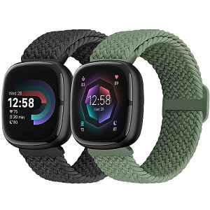 Fitbit Versa 4 / Fitbit Sense 2 / Fitbit Versa 3 / Fitbit Sense �o���h �L�k�� �i�C���� �X�|�[�c �x���g ���K �W���M���O �^�� ���� �j���p 2�p�b�N