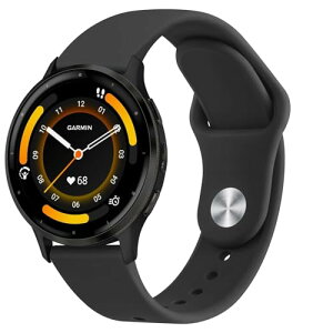 Garmin Vivoactive 4 / Venu2 �o���h Venu3 �����x���g 22mm �X�|�[�c�^�C�v�ʋC���_��V���J�Q�����X�g�o���h (�u���b�N)
