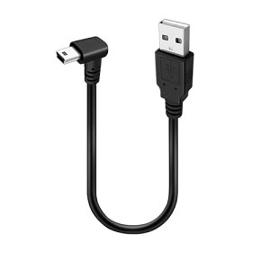 USB2.0 �~�j �P�[�u��USB (A) �I�X-USB (miniB) �I�XL�^�㉺���E90�x�����P�[�u������480Mbps�f�[�^�]�������ǎ�� (0.25m��L)