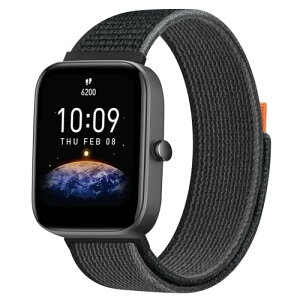 Amazfit GTS 2 Mini / GTS 4 Mini / GTR Mini / GTR 42mm / Amazfit Bip 3 / Bip 3 Pro / Amazfit GTS 3 / Amazfit GTS 2e �x���g 20mm �i�C���� �o���h �����x���g �j���� ���߉\ (Dark grey)