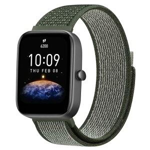 Amazfit GTS 2 Mini / GTS 4 Mini / GTR Mini / GTR 42mm / Amazfit Bip 3 / Bip 3 Pro / Amazfit GTS 3 / Amazfit GTS 2e �o���h 20mm �x���g �i�C���� �����x���g �j�� ���߉\ (Green)