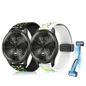 Garmin Vivoactive 6 / 5 / 3 / 3 Music / Venu Sq 2 / Venu 2 Plus �x���g 20mm �V���R���o���h �X�|�[�c�o���h �_� Garmin Forerunner 165 / 165 Music / 645 (�u���b�N���C���{�[+�z���C�g���C���{�[)