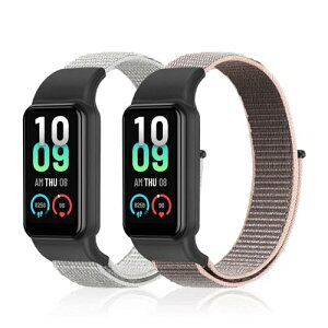 Amazfit Band 7 �o���h �i�C���� �ւ��x���g �ґg�X�g���b�v �x���N�� �T�C�Y���߉\ �ʋC �y�� �_�炩�� �����Y�����f�B�[�X Amazfit Band 7 �o���h-�z���C�g+�s���N 2�Z�b�g