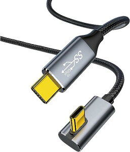 USB-C & USB-C �P�[�u�� L�� Type-c �P�[�u�� PD�Ή�100W / 5A�}���[�d USB3.1 Gen2 (10Gbps�����f�[�^�]��) 4K / 60Hz�f���o�� �����ϋv�i�C���� �^�C�vc �P�[�u�� MacBook Pro / Air iPad Pro / Air iPad mini 6 Xperia AQUOS Gal