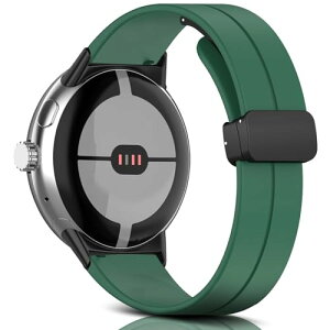 Google Pixel Watch 4 41mm / Google Pixel Watch 3 / 2 / 1 41mm �x���g �o���h �V���R���� �}�O�l�b�g�t�� �X�|�[�c�o���h �X�g���b�v �ւ��o���h �����x���g �_�炩�� ���C�t�� �����ȒP �Z���ΐF