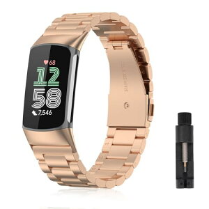Fitbit Charge 6 / Fitbit Charge 5 �o���h �r�W�l�X�� �X�e�����X�� �T�C�Y���߉\ �����H��t�� �����x���g �ւ��x���g �R���p�`�u�� Fitbit Charge 6 / Fitbit Charge 5 �o���h ���[�Y�S�[���h