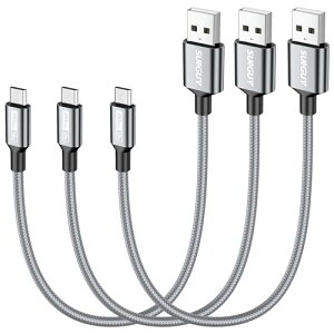 Micro USB�P�[�u�� 0.3M 3�{�g �}�C�N��usb�P�[�u�� �A���h���C�h Micro-B QC3.0 / 2.0 2.4A�}���[�d USB2.0�f�[�^�]�� ���ϋv�i�C���� Galaxy S7 / S6 / S4 Motorola Moto G4 / G5S / E4 LG V10 / G4 / Stylo 3 Plus�Ȃǃ}�C�N��