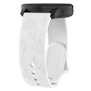 Garmin Venu Sq / Sq Music / Venu 2 Plus / Vivoactive 5 / Vivoactive 3 / Vivomove Sport / Forerunner 55 158 245 645 �o���h 20mm �����x���g �V���R�� �����o���h �ԕ� �t�����[ Garmin Vivomove Style / Luxe / HR (�z���C�g)