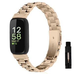 Fitbit Inspire 3 �o���h �X�e�����X �����x���g �����x���g �T�C�Y�����\ �r�W�l�X�� �X�e�����X ������� �����H��t�� �R���p�`�u�� Fitbit Inspire 3 (�V�����p���S�[���h)