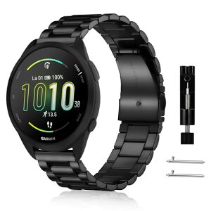 Garmin Forerunner 570 42mm / Forerunner 165 / 165 music / Garmin Approach S50 / S44 / Vivoactive 6 / Vivoactive 5 / Venu Sq 2 �x���g 20mm �X�e�����X�� �����o���h �ւ��X�g���b�v �����x���g �h�K �r�W�l�X�� �����ȒP �j��