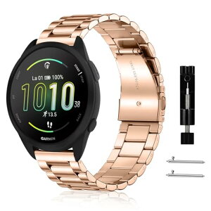 Garmin Forerunner 570 42mm / Forerunner 165 / 165 music / Garmin Approach S50 / S44 / Vivoactive 6 / Vivoactive 5 / Venu Sq 2 �x���g 20mm �X�e�����X�� �����o���h �ւ��X�g���b�v �����x���g �h�K �r�W�l�X�� �����ȒP �j��