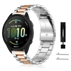 Garmin Forerunner 570 42mm / Forerunner 165 / 165 music / Garmin Approach S50 / S44 / Vivoactive 6 / Vivoactive 5 / Venu Sq 2 �x���g 20mm �X�e�����X�� �����o���h �ւ��X�g���b�v �����x���g �h�K �r�W�l�X�� �����ȒP �j��